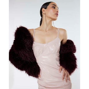 Pink Vinyl Corset Midi Dress