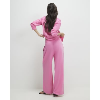 Pink Wide Leg Trousers