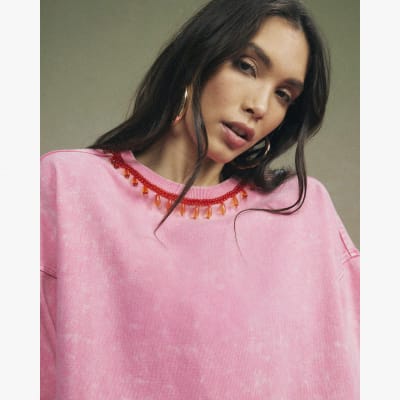 Pink Year Zero Embellished T-Shirt