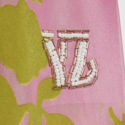 Pink Year Zero Floral Tie Front Cover Up