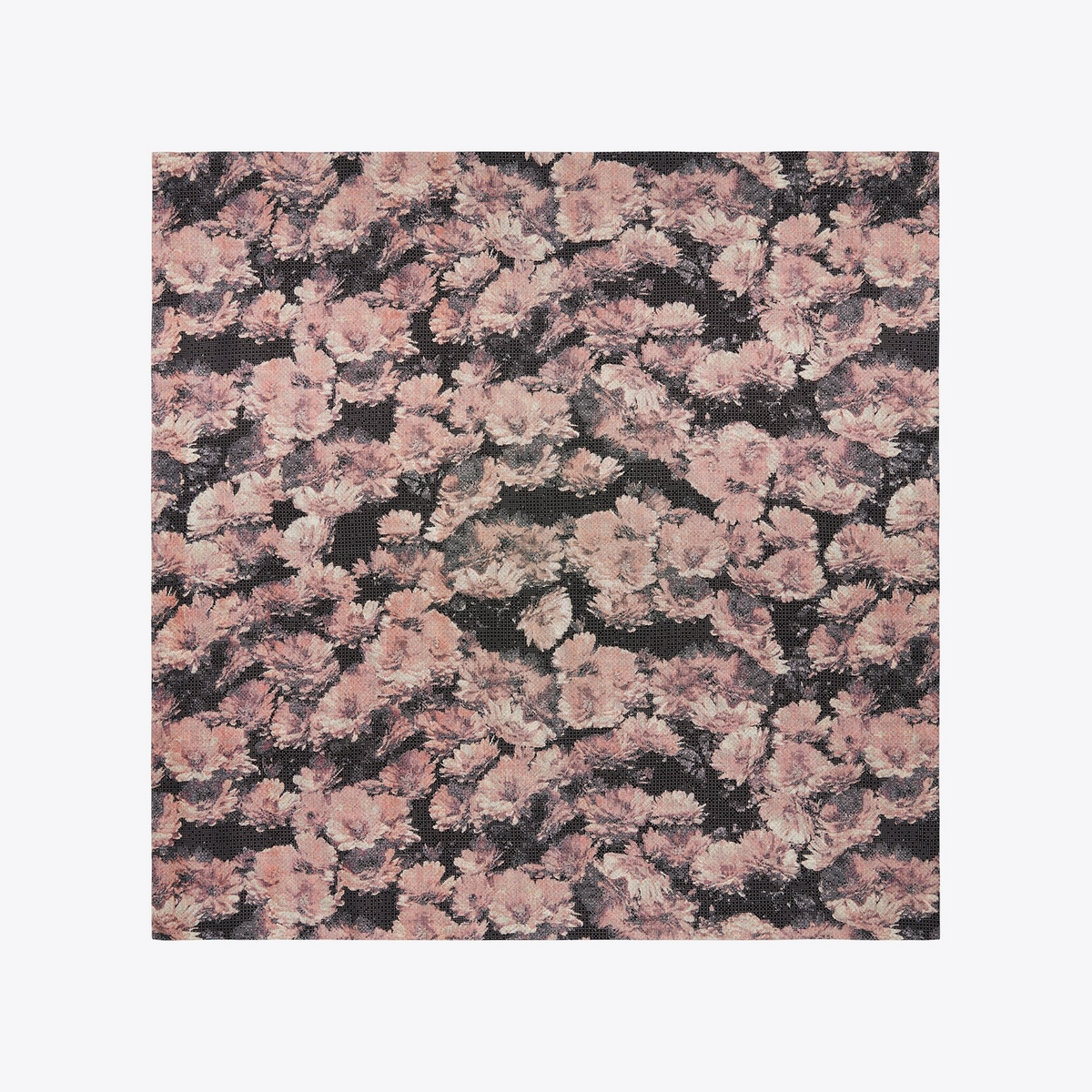 Pixel Flower Silk Square Scarf