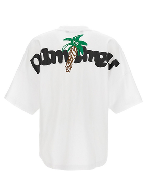 Palm Angels Sketchy Palm Tree Design Oversized Fit White T Shirt