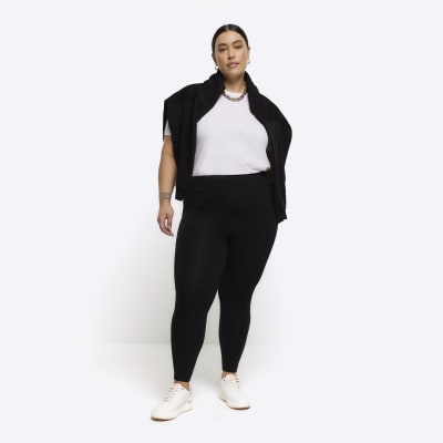 Plus black high waisted leggings