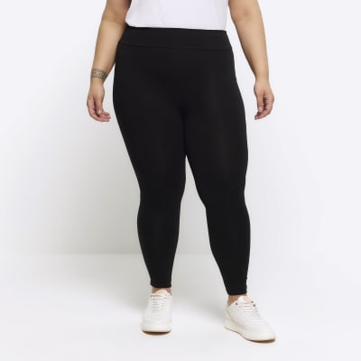 Plus black high waisted leggings