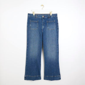 Plus blue high waisted flared jeans
