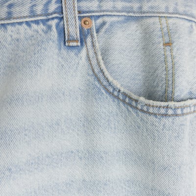 Plus blue high waisted relaxed straight jeans