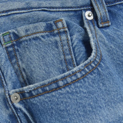 Plus blue high waisted straight leg jeans