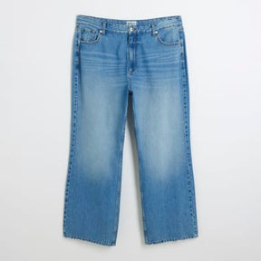 Plus blue high waisted straight leg jeans