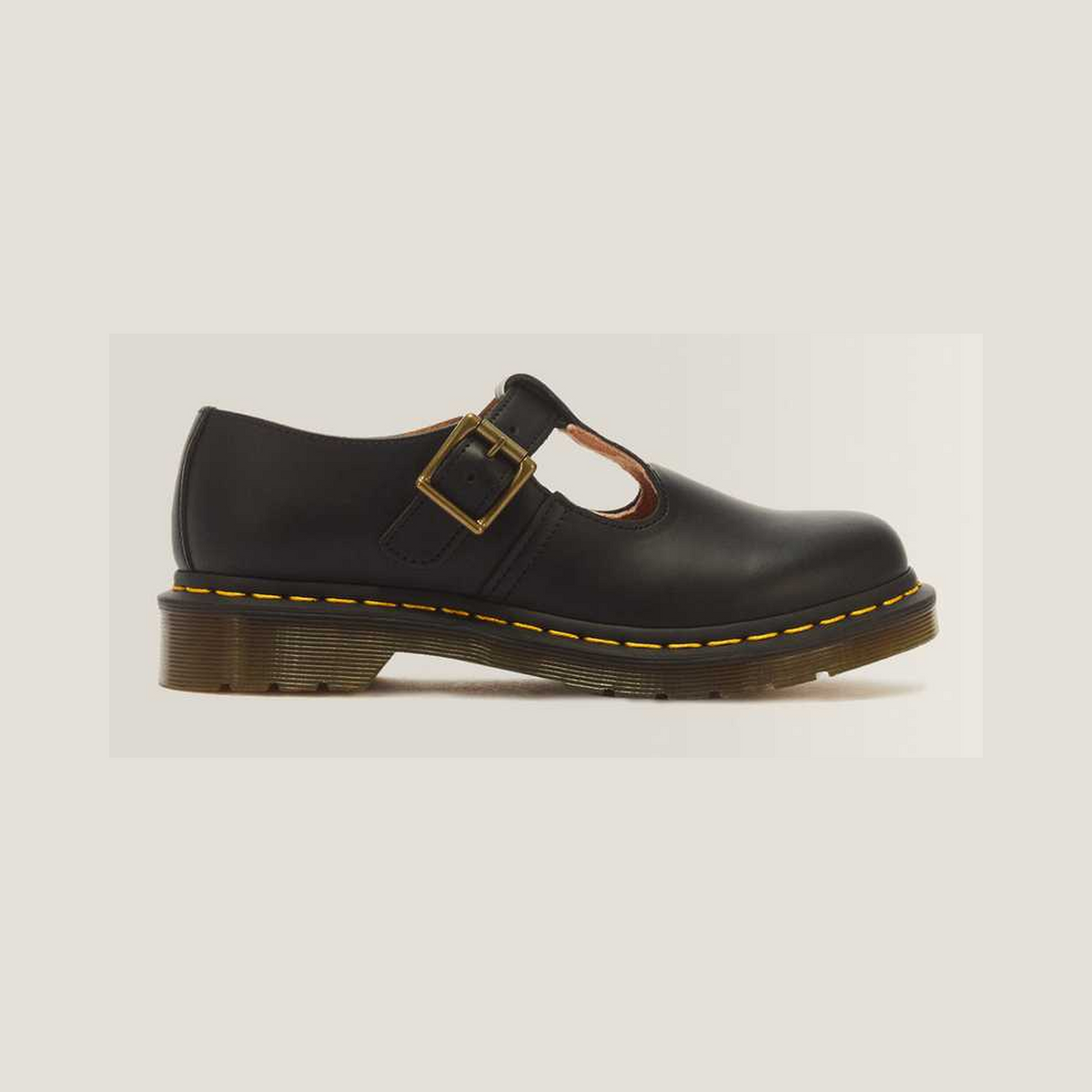 Polley Smooth Leather Mary Janes — Black