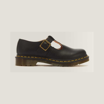 Polley Smooth Leather Mary Janes — Black
