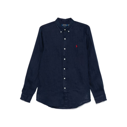 Polo Ralph Lauren Blue Button-Down Shirt with Pony Motif