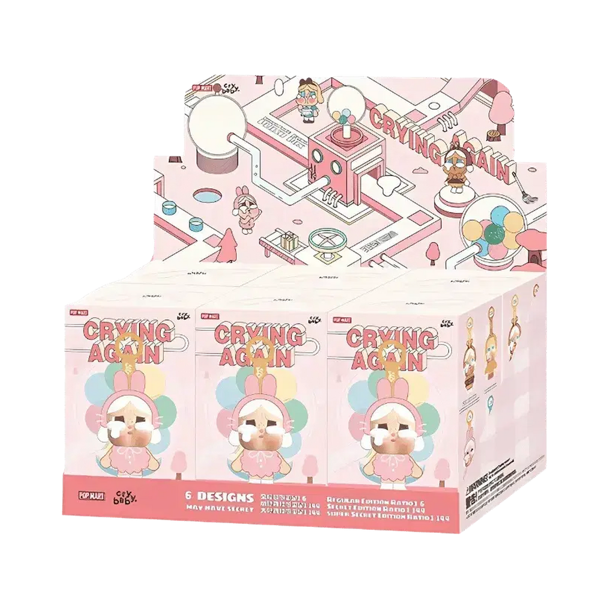 Pop Mart CryBaby Crying Again Series Vinyl Face Plush Sealed Case (6 Blind Box)
