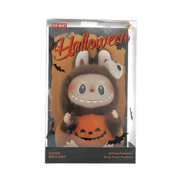 Pop Mart Labubu Happy Halloween Party Series-Sitting Pumpkin Vinyl Plush Pendant