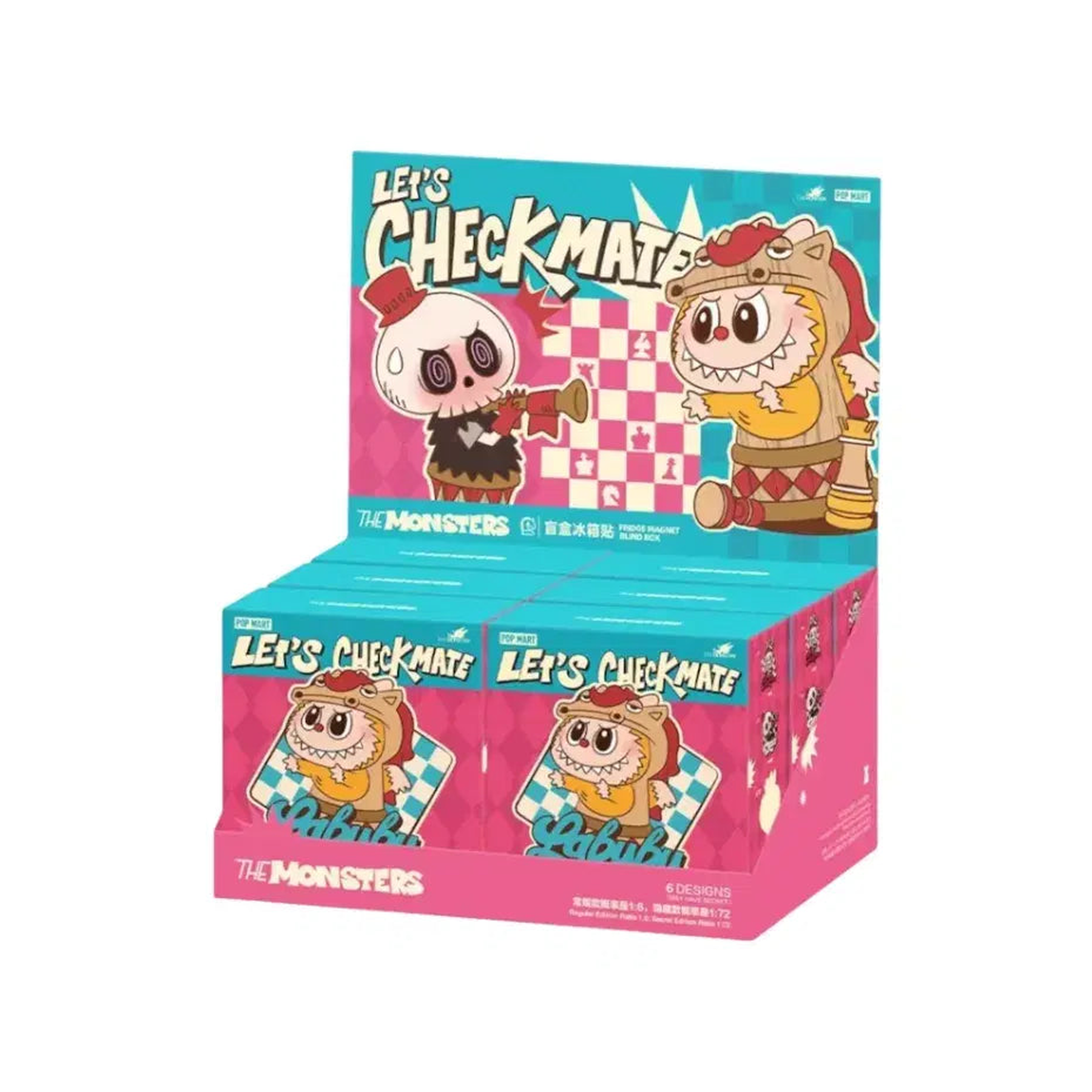 Pop Mart Labubu The Monsters Let's Checkmate Series Fridge Magnet Sealed Case (6 Blind Box)