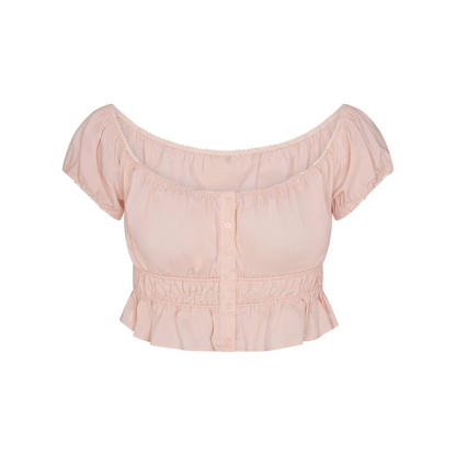 Poplin Apparel Off the Shoulder Top