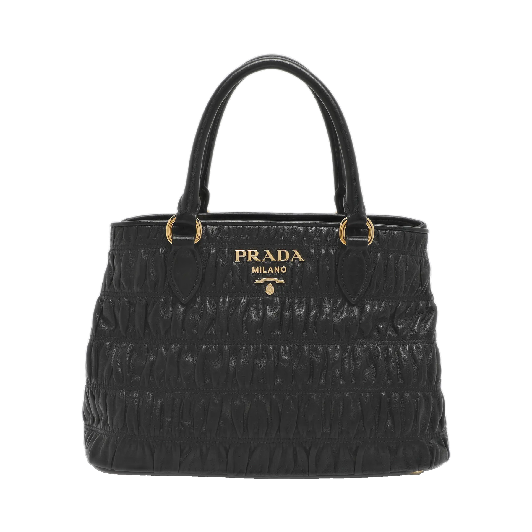 Prada Black Nappa Gaufre Leather Tote