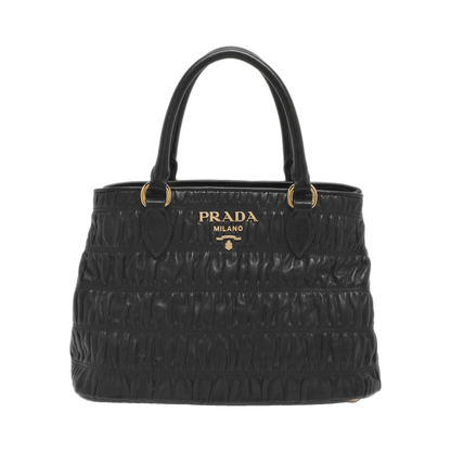 Prada Black Nappa Gaufre Leather Tote