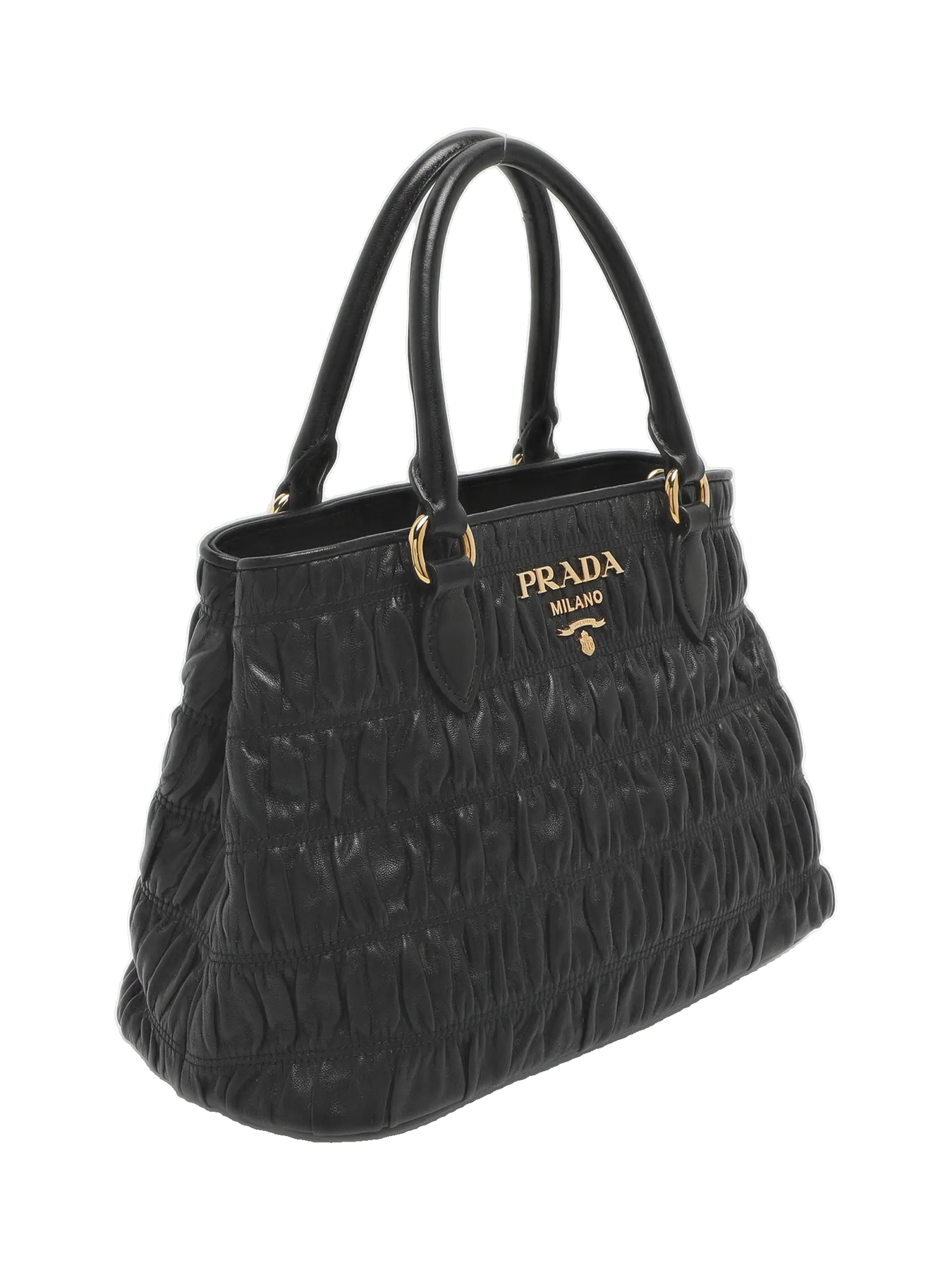 Prada Black Nappa Gaufre Leather Tote