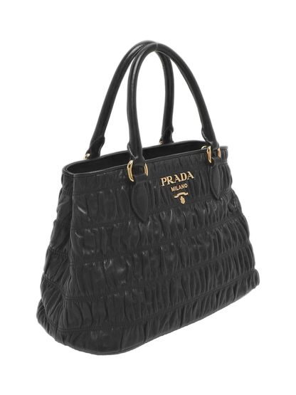 Prada Black Nappa Gaufre Leather Tote