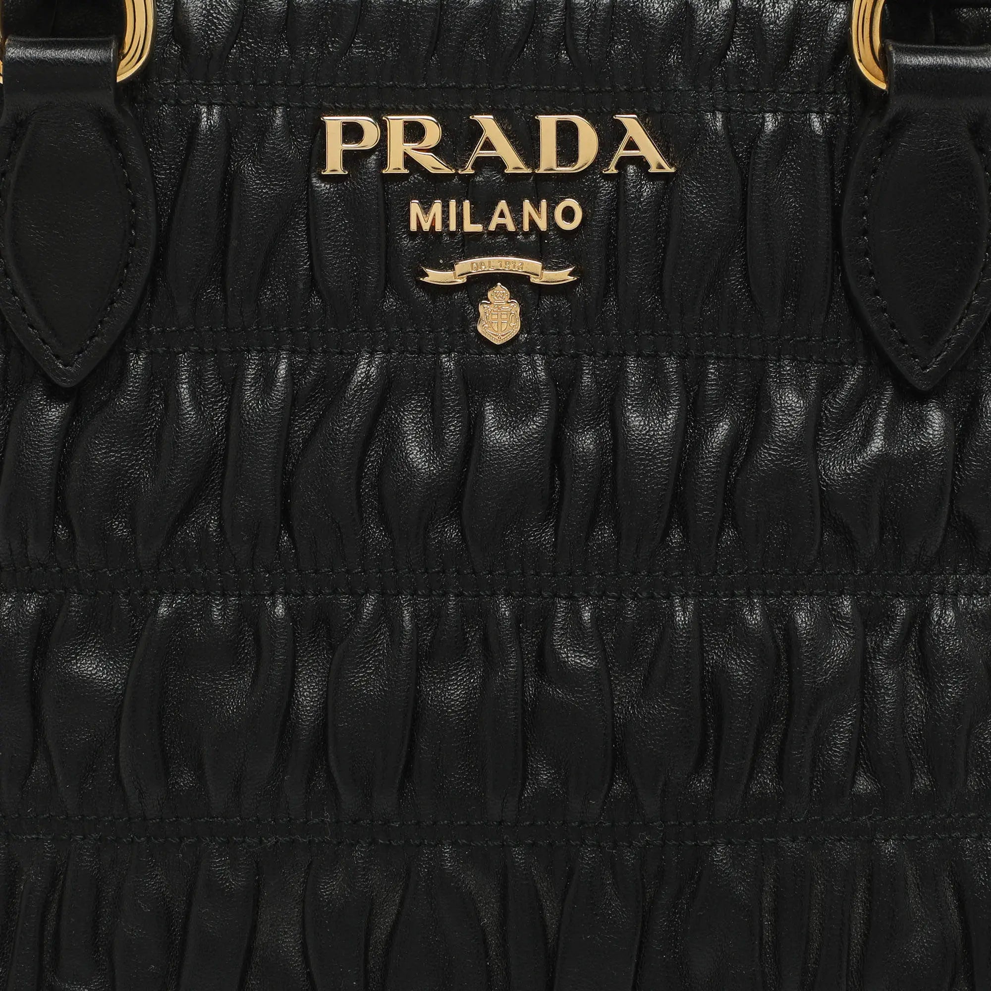 Prada Black Nappa Gaufre Leather Tote