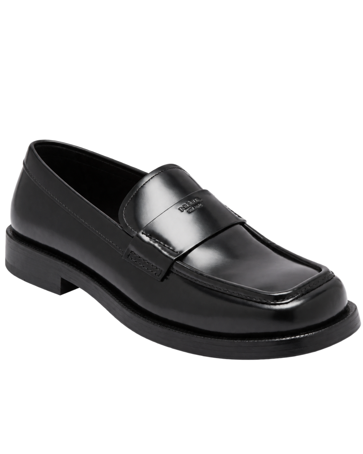 Prada Brushed leather loafers