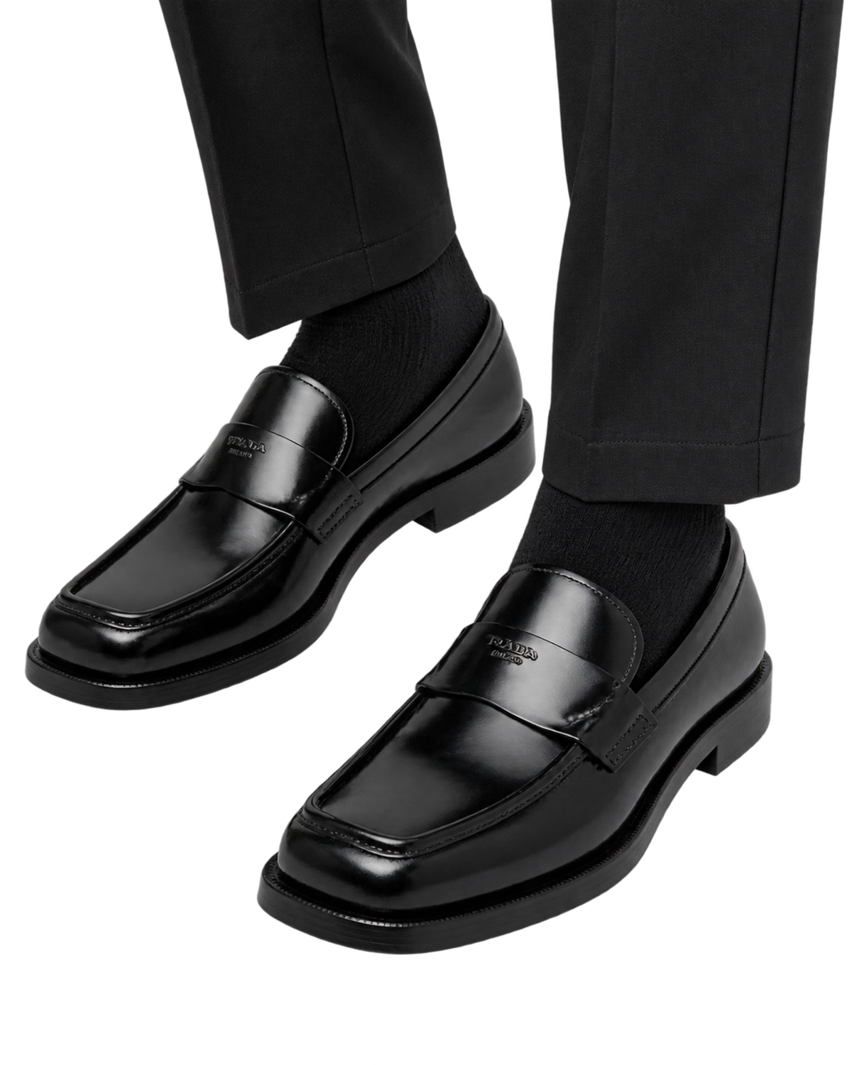 Prada Brushed leather loafers