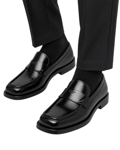 Prada Brushed leather loafers