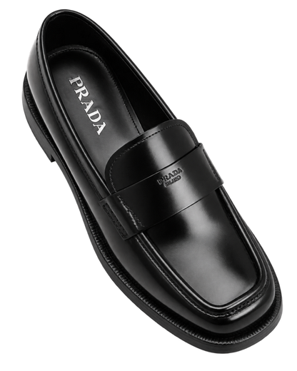 Prada Brushed leather loafers