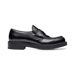 Prada Chocolate brushed-leather loafers