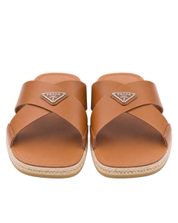 Prada Crisscross triangle-logo sandals