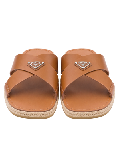 Prada Crisscross triangle-logo sandals