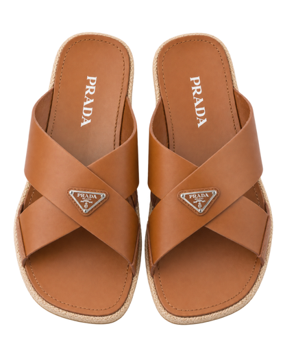 Prada Crisscross triangle-logo sandals