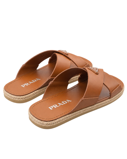Prada Crisscross triangle-logo sandals