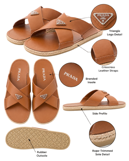 Prada Crisscross triangle-logo sandals