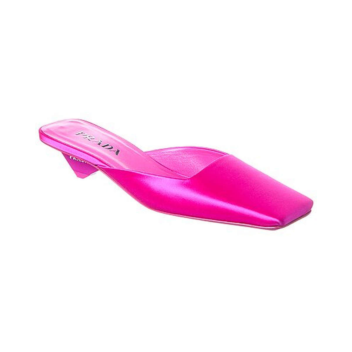 Prada Fuchsia Satin Kitten Heel Mules