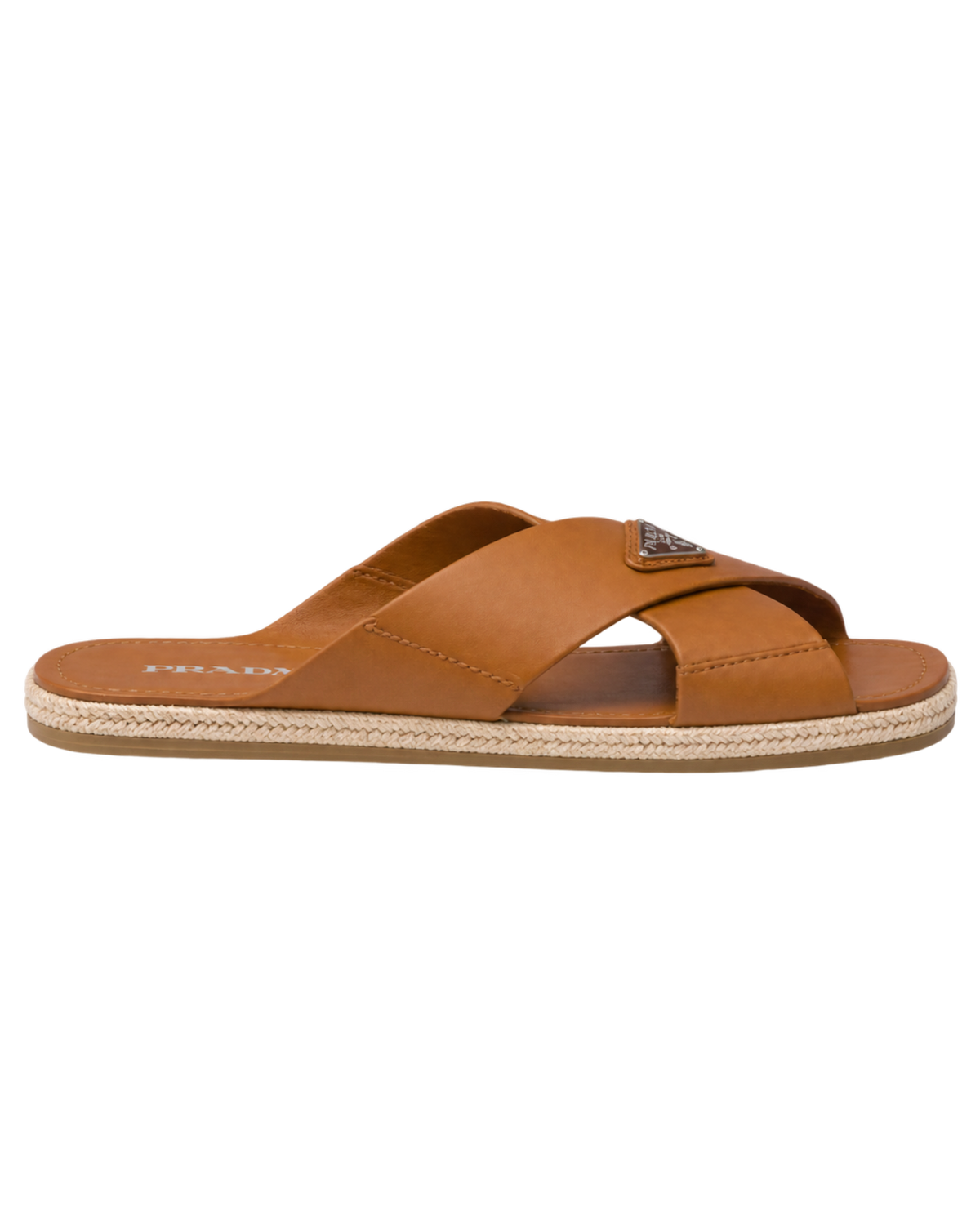 Prada Leather Crisscross Sandals