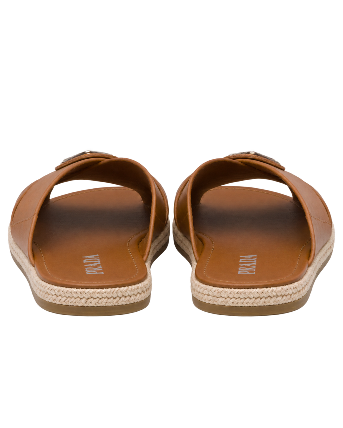 Prada Leather Crisscross Sandals