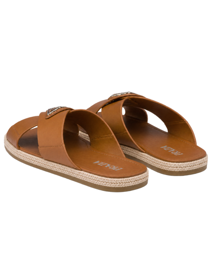 Prada Leather Crisscross Sandals