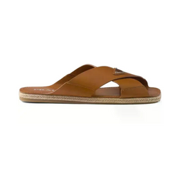 Prada Leather Crisscross Sandals