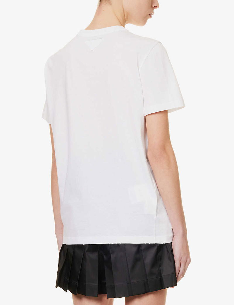 Prada Logo-Embossed Round-Neck Cotton T-Shirt