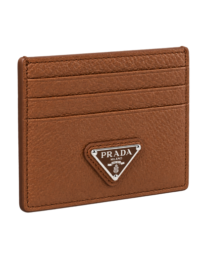 Prada Logo leather card holder