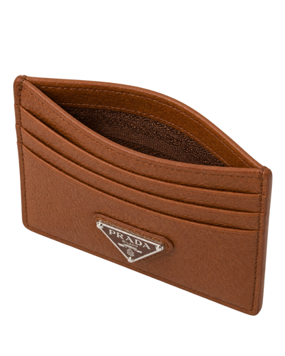 Prada Logo leather card holder