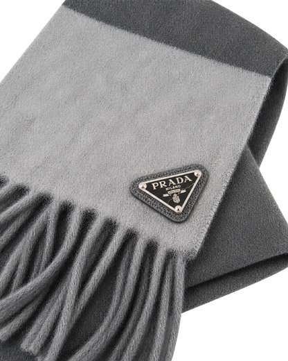Prada logo-patch scarf
