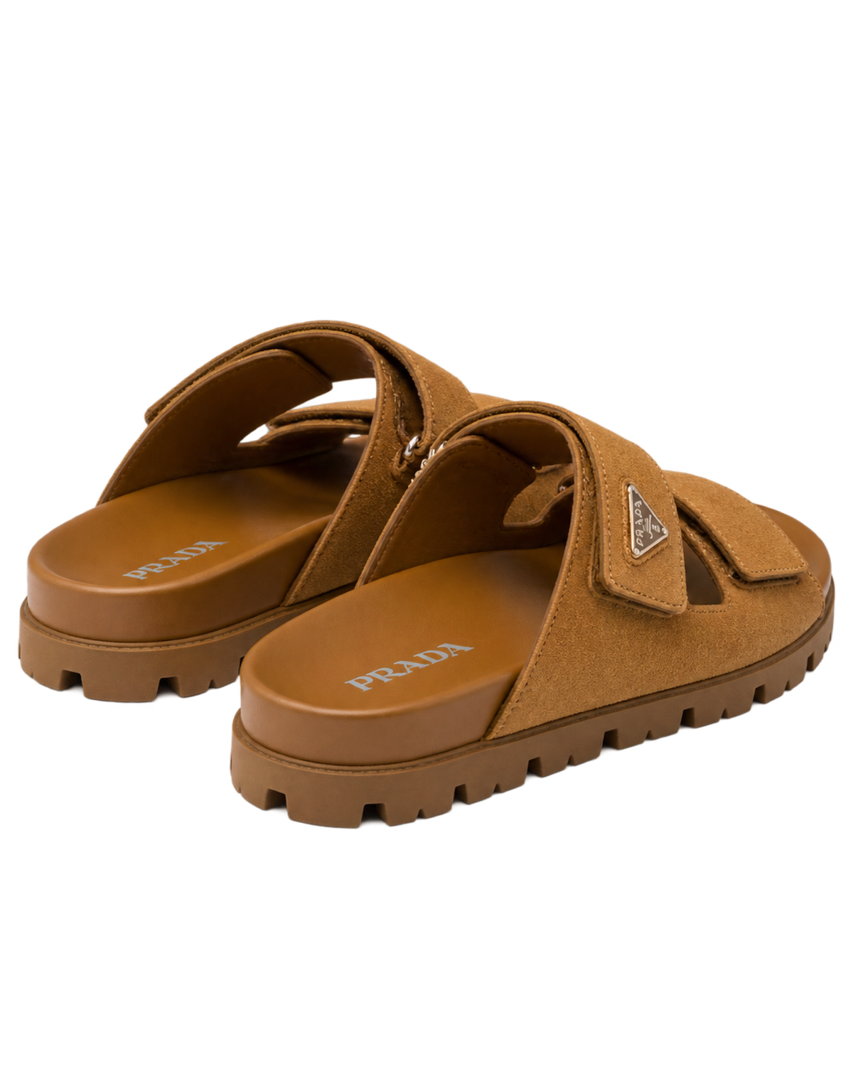 Prada Men's Brown Suede Band Sandals