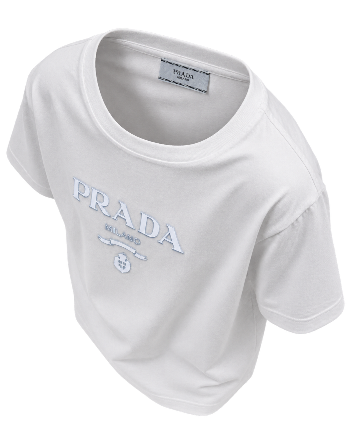Prada Raised Logo Round Neck T-shirt