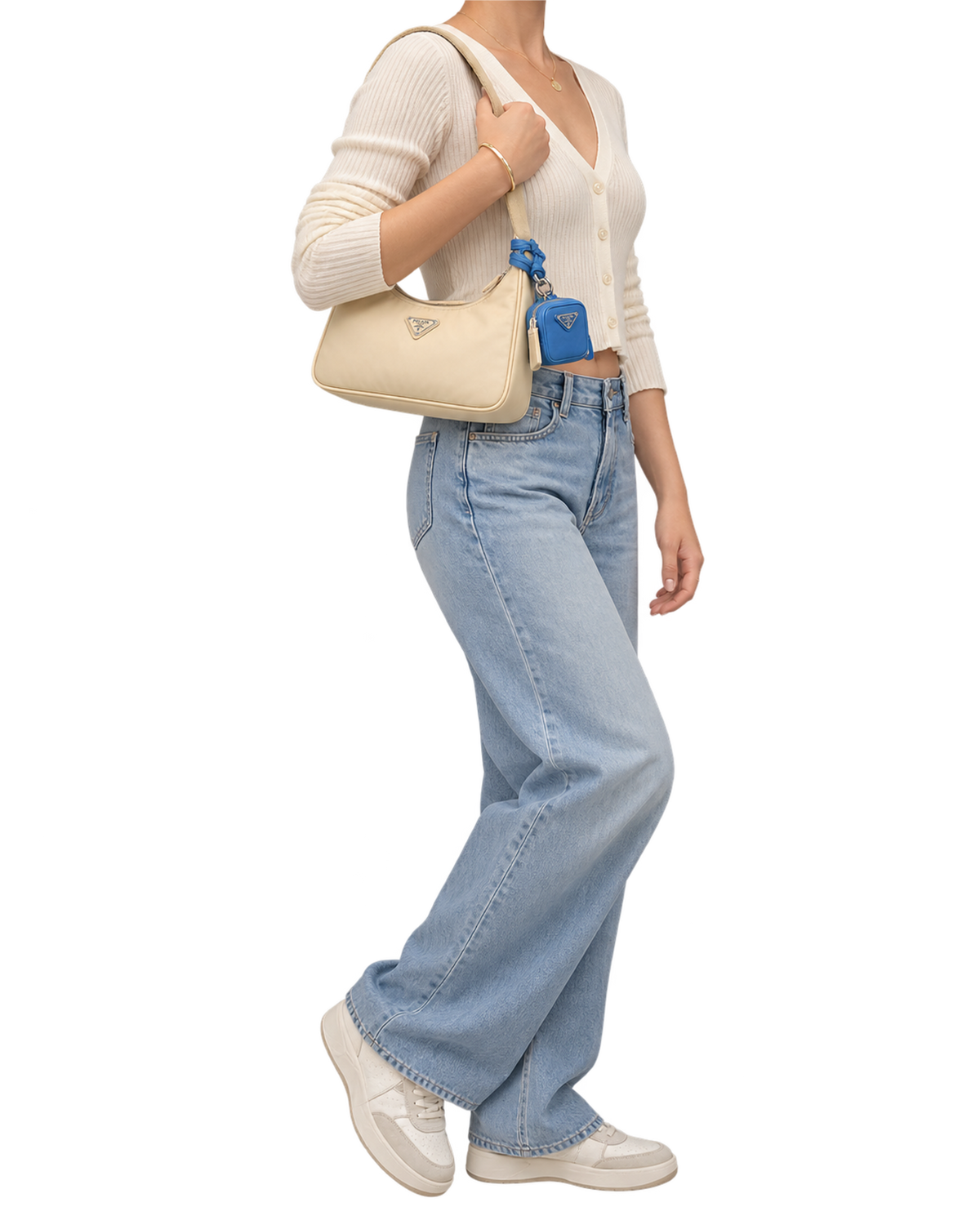 Prada Re-Edition 2000 Cream Nylon Bag