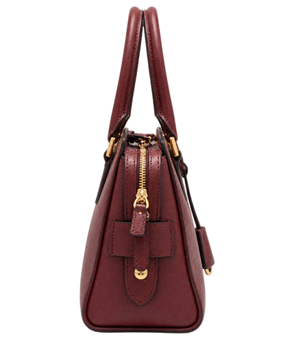 Prada Red Saffiano Lux/Soft Leather Top Zip Tote