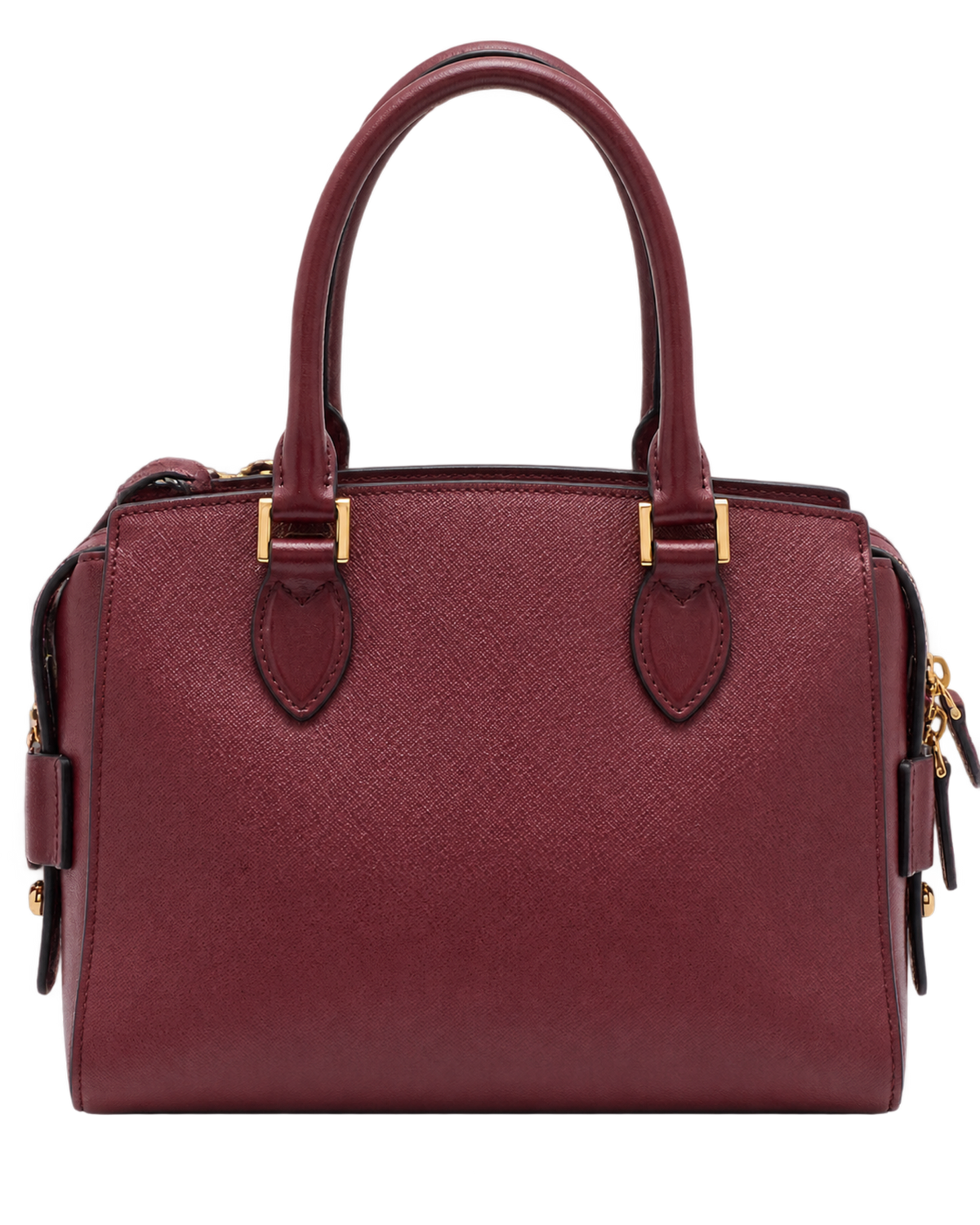 Prada Red Saffiano Lux/Soft Leather Top Zip Tote