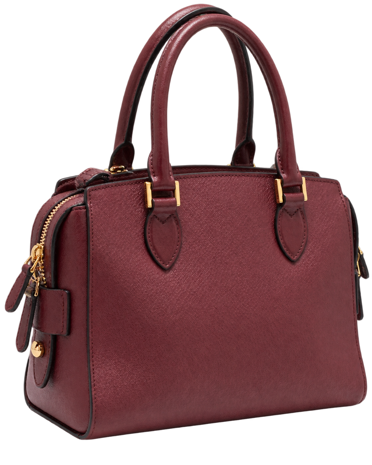 Prada Red Saffiano Lux/Soft Leather Top Zip Tote