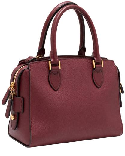 Prada Red Saffiano Lux/Soft Leather Top Zip Tote